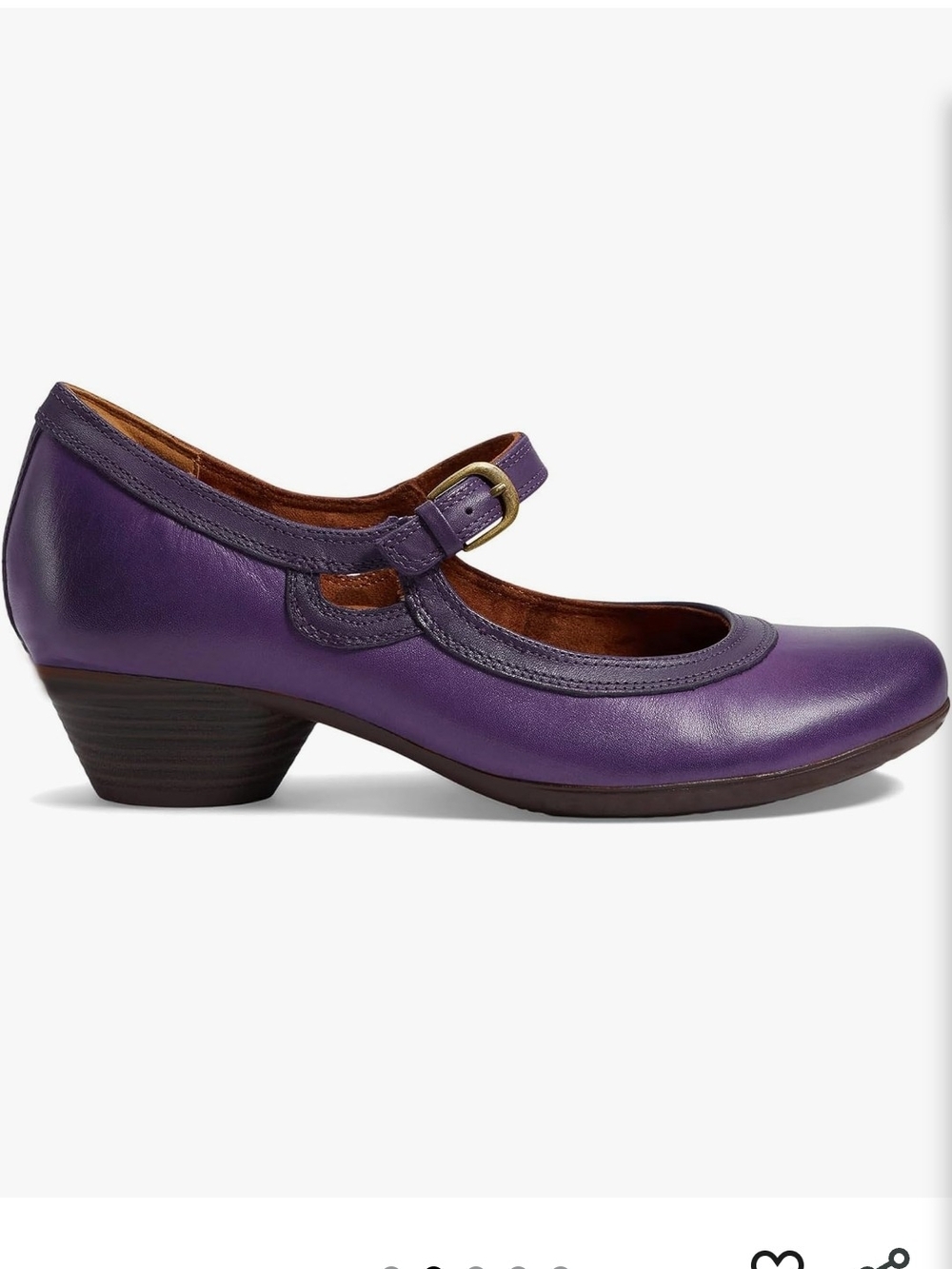 Women’s Retro Purple Mary Jane Heels - Picture 2 of 16